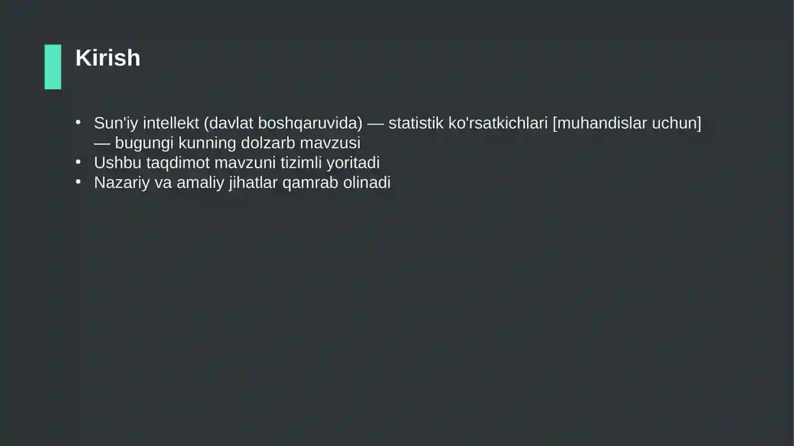 Sun'iy intellekt (davlat boshqaruvida) — statistik ko'rsatkichlari [muhandislar uchun] 3
