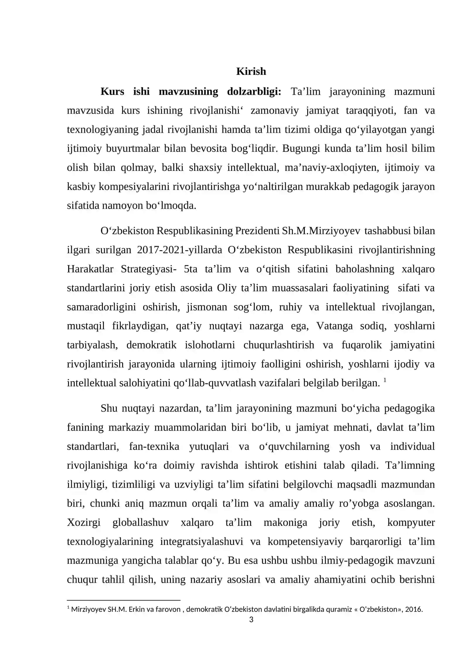 Ta’lim jarayonining mazmuni 3