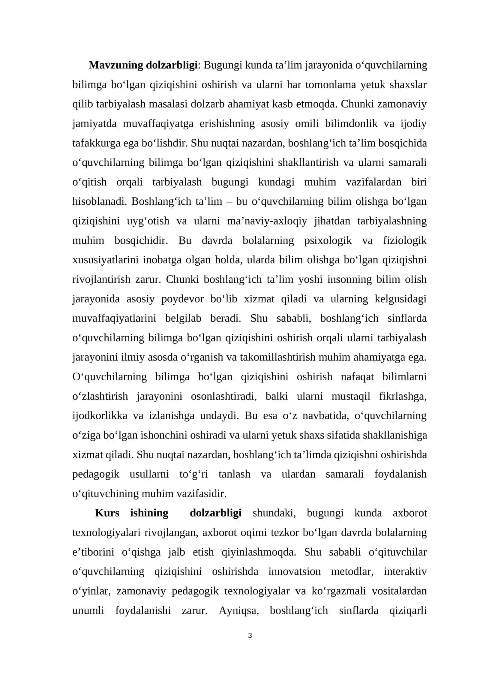 BOSHLANGʻICH TA’LIMDA OʻQUVCHILARNI BILIMGA BOʻLGAN QIZIQISHINI OSHIRISH ORQALI TARBIYALASH 3