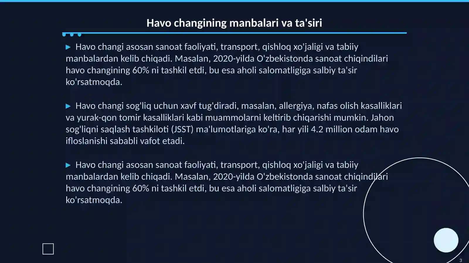 Changga qarshi kurash havo changini oʻlchash usullari 3