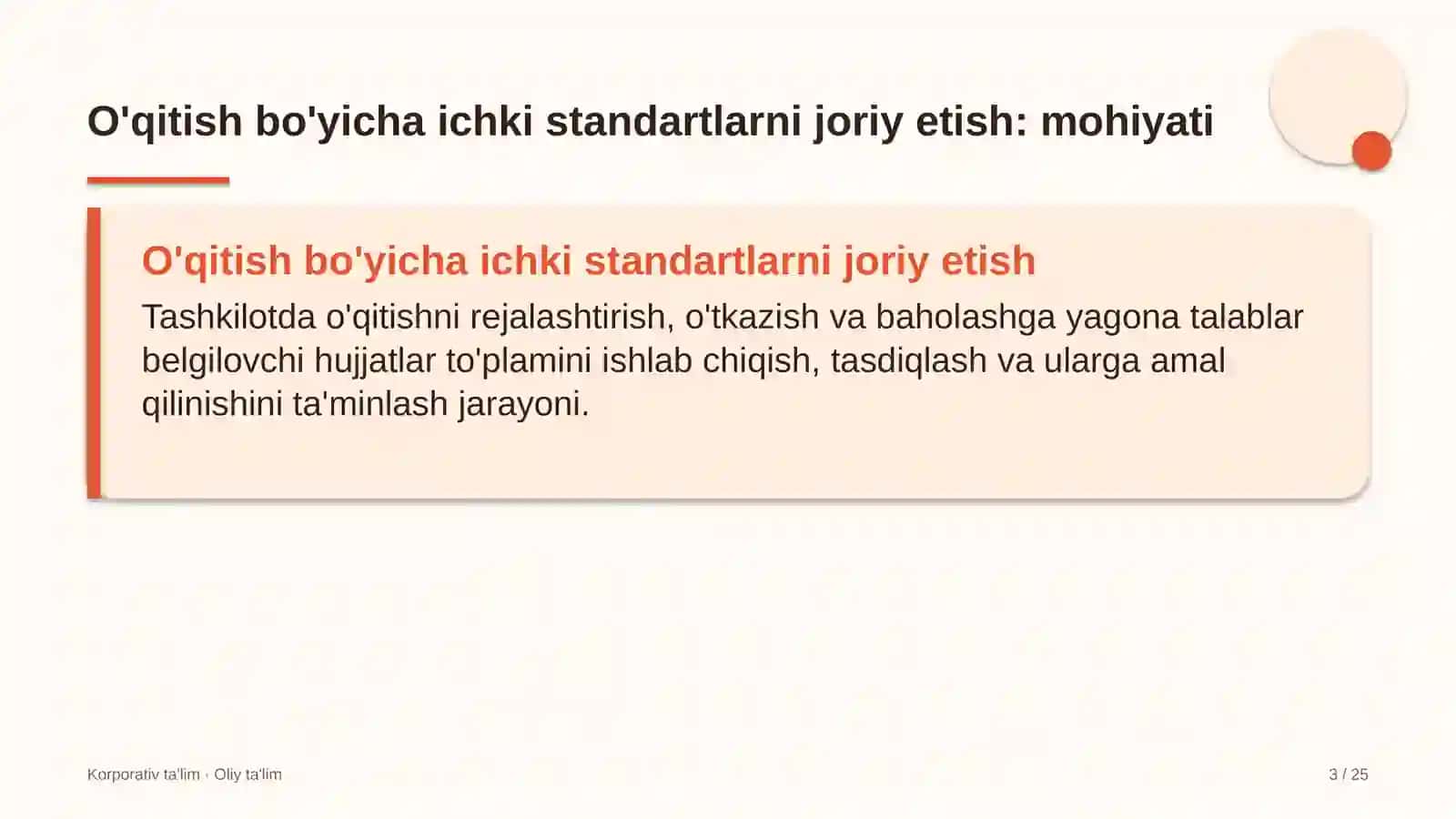 Dukkakli ekinlar yetishtirishda o'qitish sohasidagi ichki standartlarni joriy etish 3