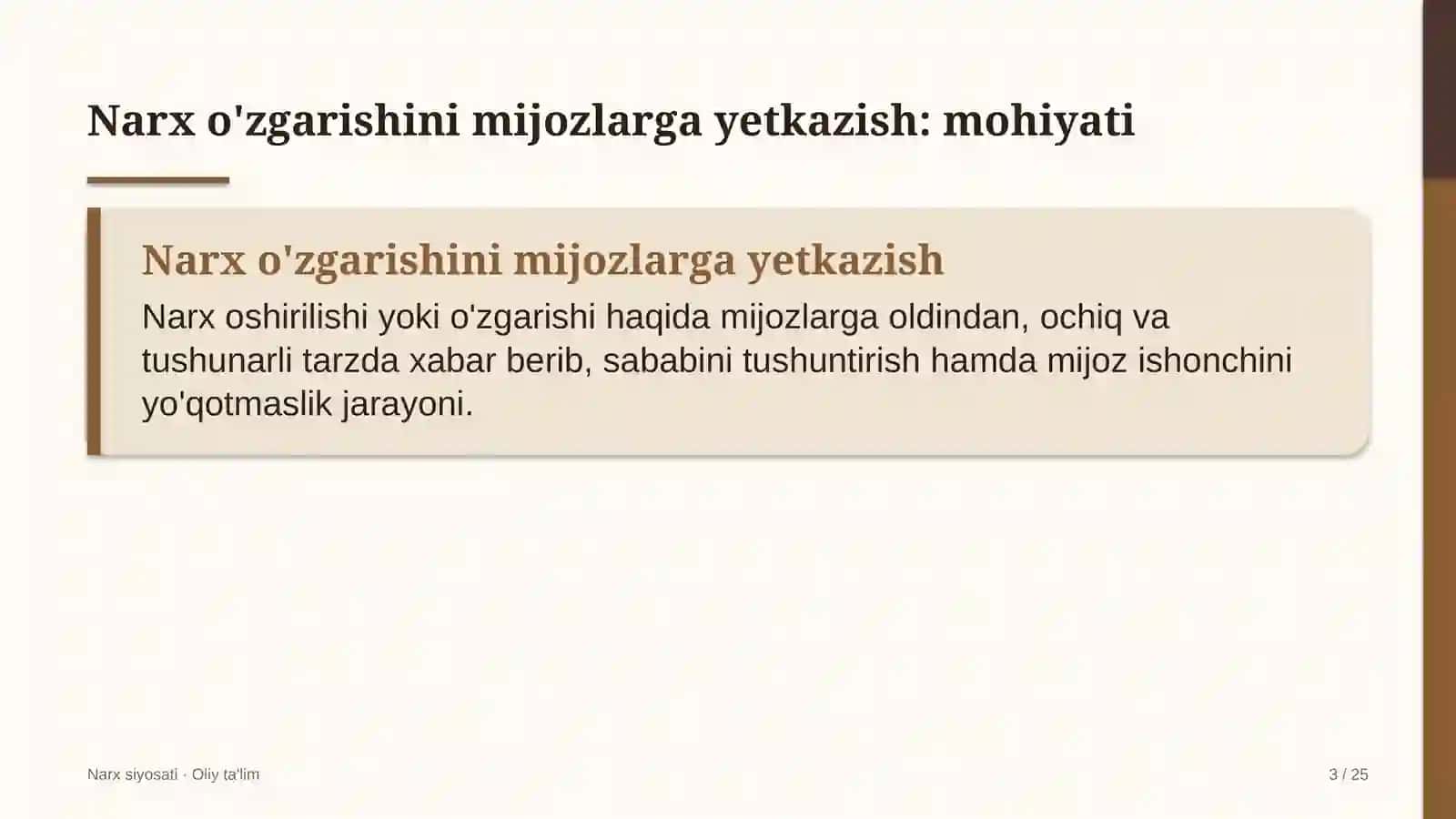 ulgurji bozorlarda narx o'zgarishini mijozlarga yetkazish 4038 3