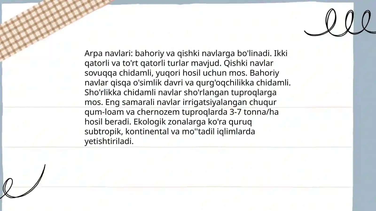 Arpaning yetishtirish texnologiyasi 3