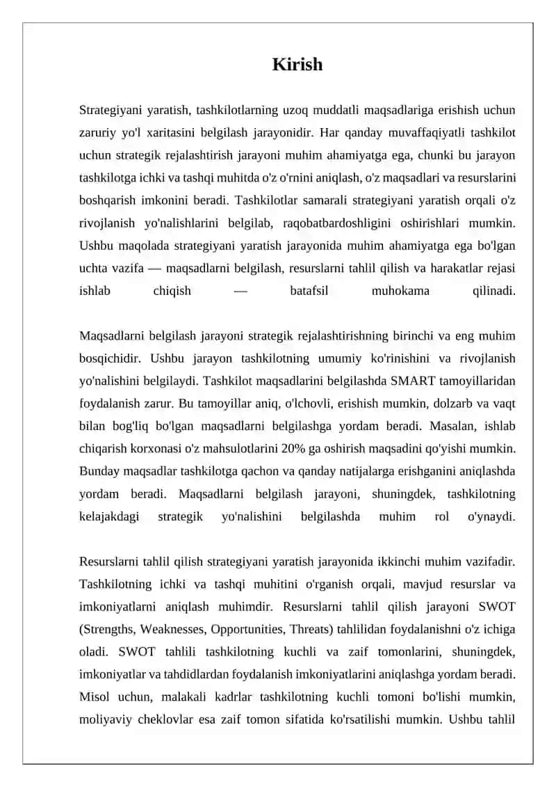Strategiyani yaratishning 3 ta vazifasi 3