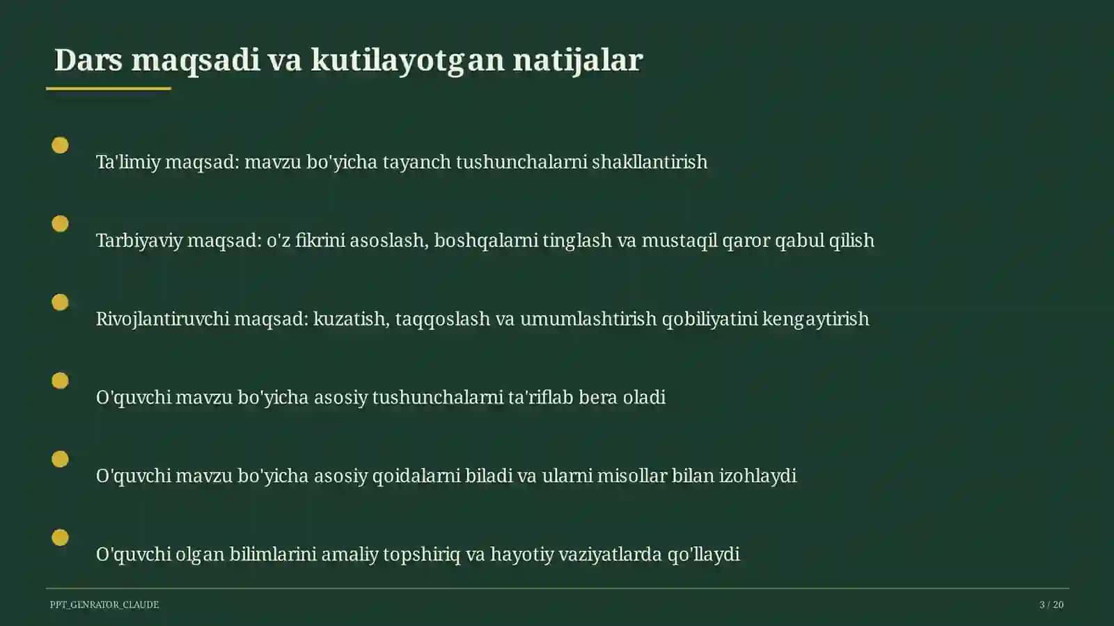 Geografiya (5–11) — takrorlash darsi uchun 3