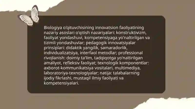 Biologiya o'qituvchisining innovatsion faoliyati 3