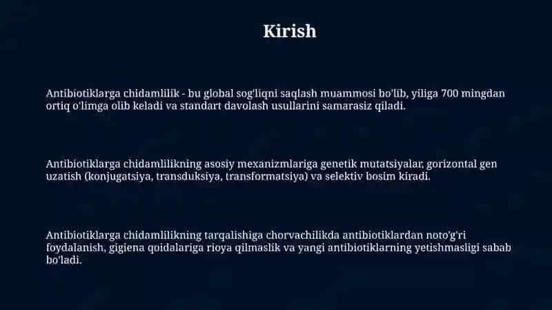 Antibiotiklarga chidamlilikning mexanizmlari 3