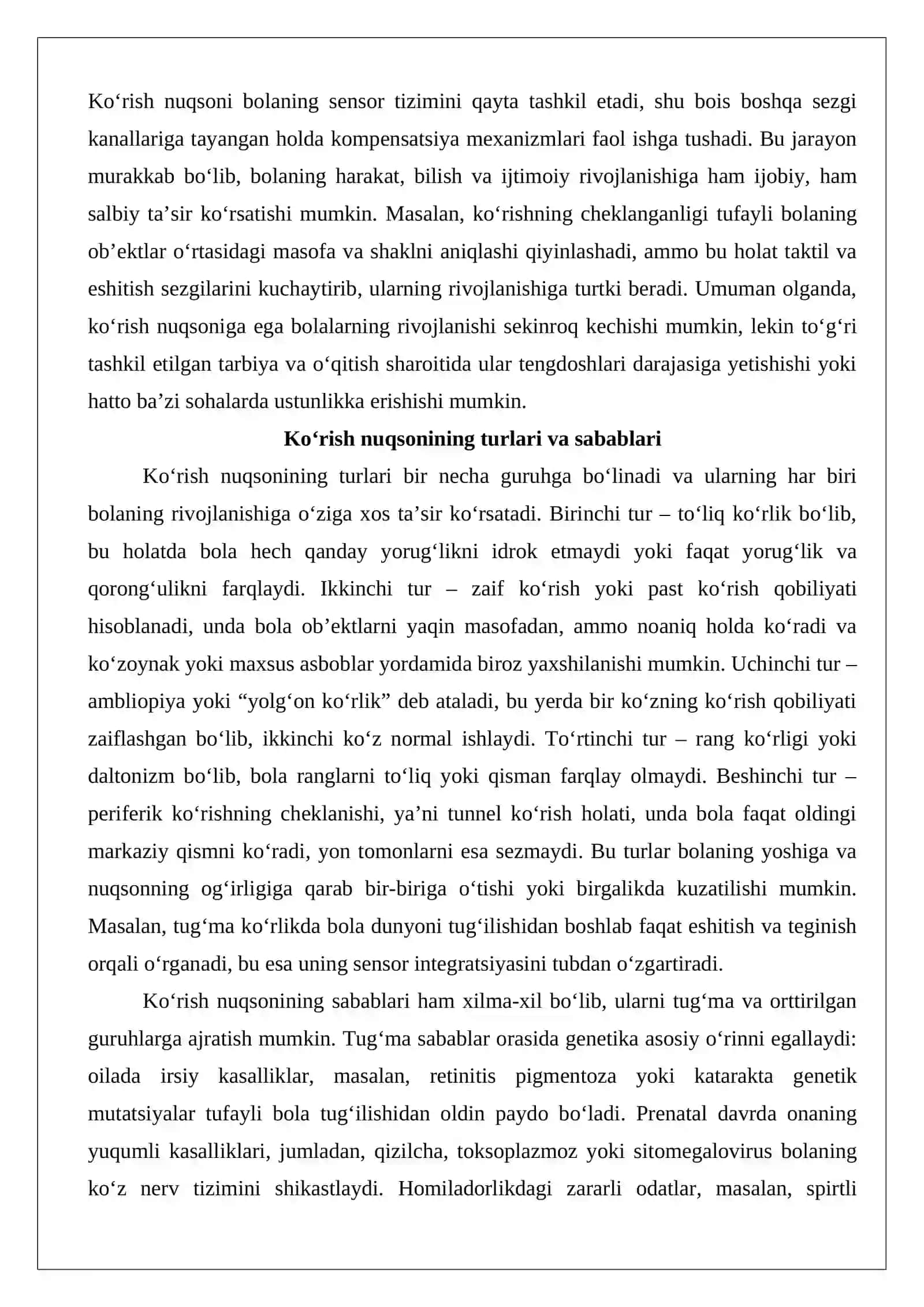 Ko‘rish nuqsoniga ega bolalar rivojlanishida korrektsiya va kompensatsiya 3