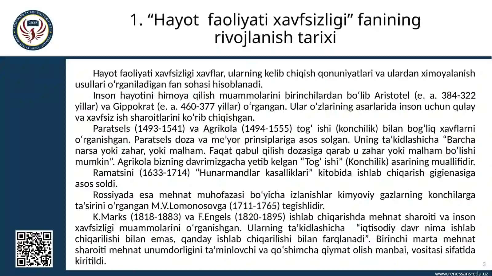 Hayot faoliyati xavfsizligi: HАYOT FAOLIYATI ХАVFSIZLIGI FANIGA KIRISH 3