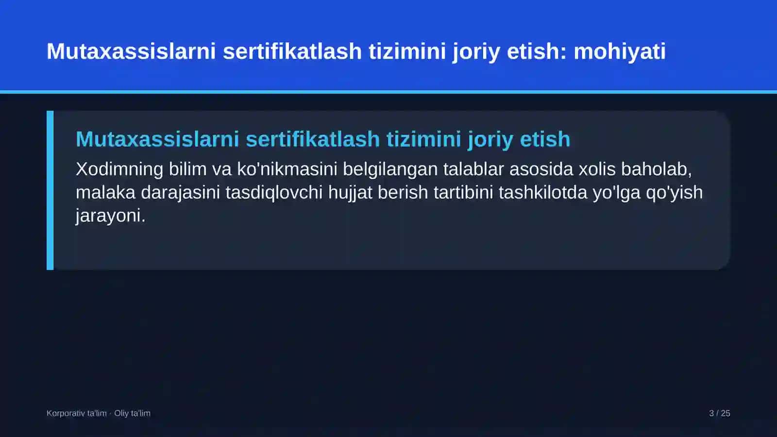 vazirliklarda mutaxassislarni sertifikatlash tizimini joriy etish 8298 3