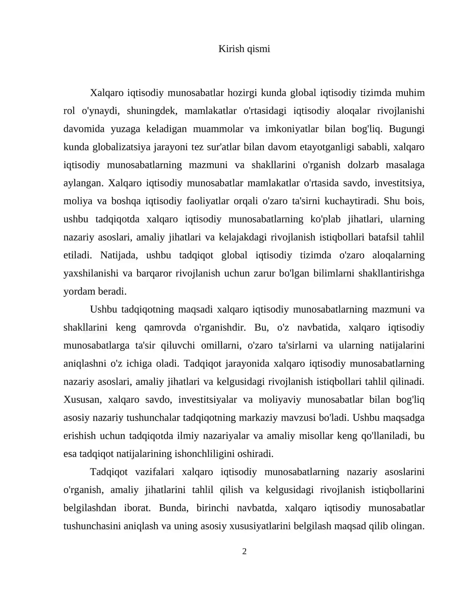 xalqaro iqtisodiy munosabatlarning mazmuni va shakllari 3