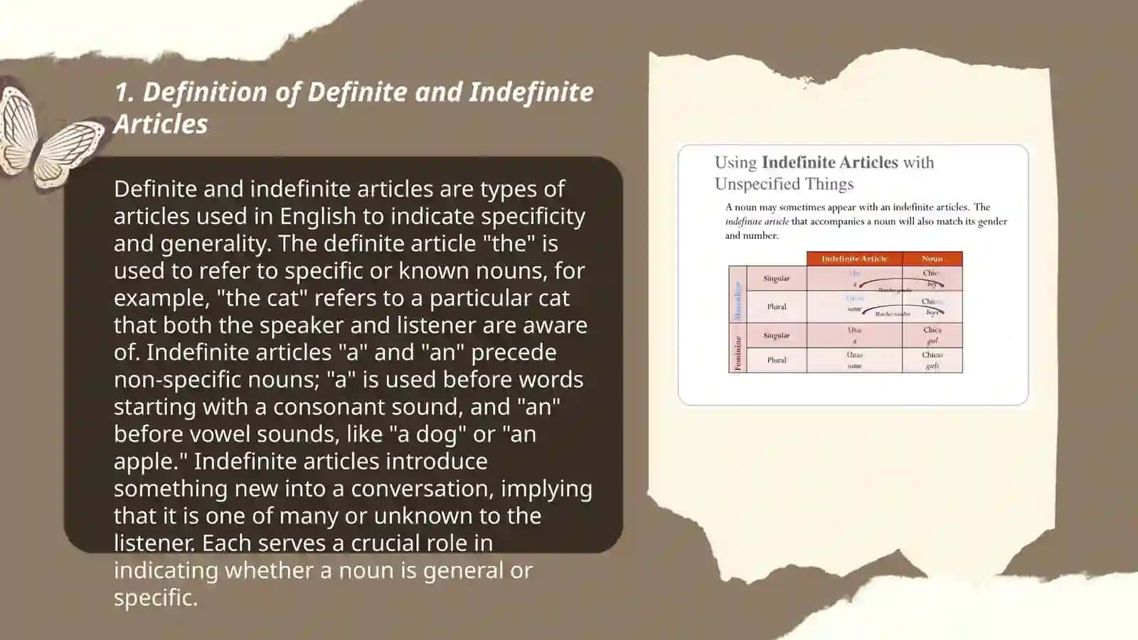Definite and Indefinite articles 3