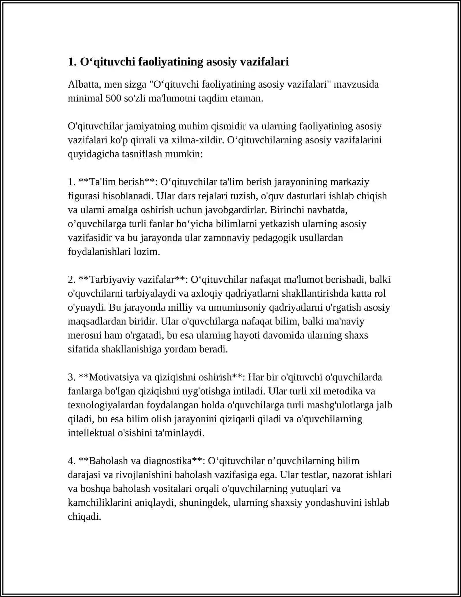 MUSTAQIL ISH Mavzu: OʻQITUVCHI PROFESIOGRAMMASI VA ULARNING DIOGNOSTIKASI 3