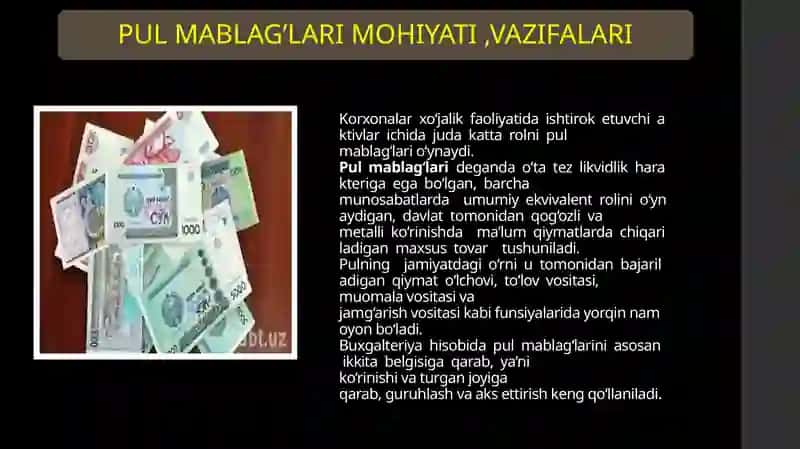 Pul mablag'lari hisobi 3
