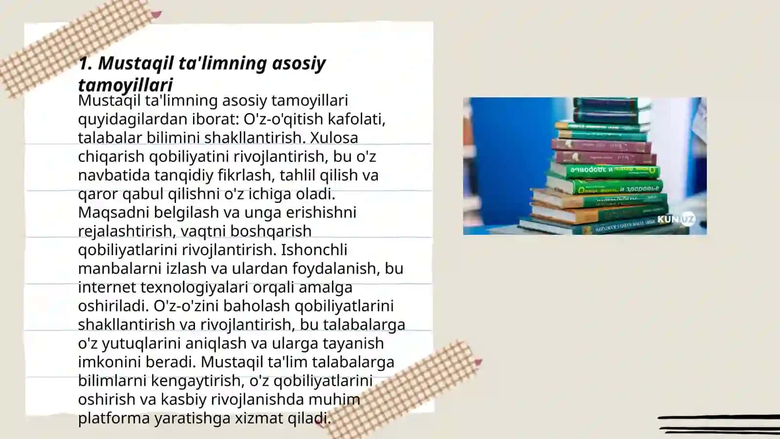 Mustaqil bilim egallashi 3
