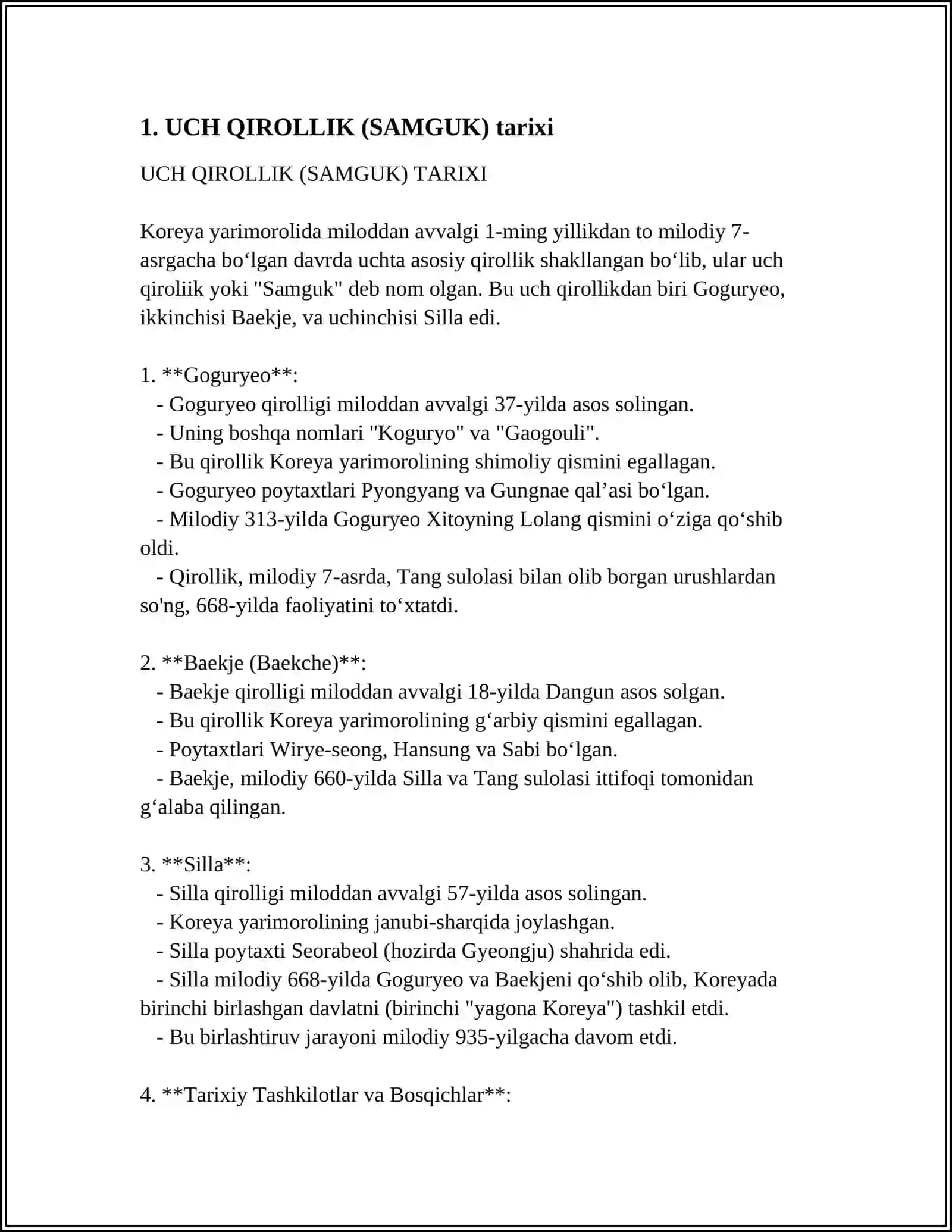 UCH QIROLLIK (SAMGUK)DAVRI 3
