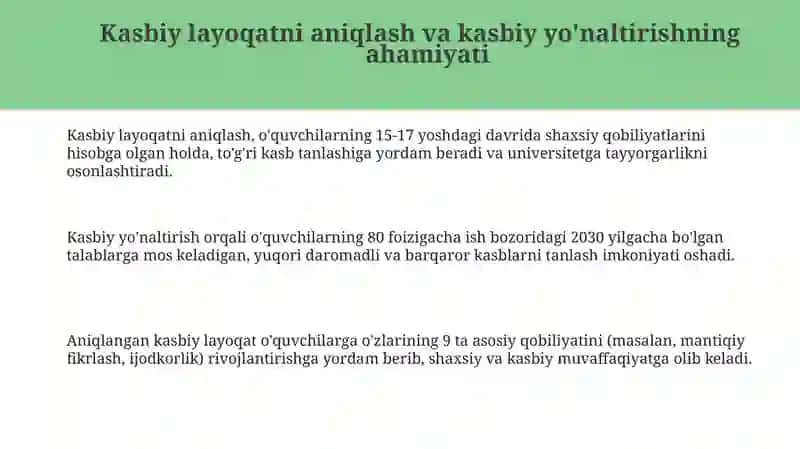 Trening "Kasbiy layoqatni aniqlash va kasbiy yo'naltirish" 3