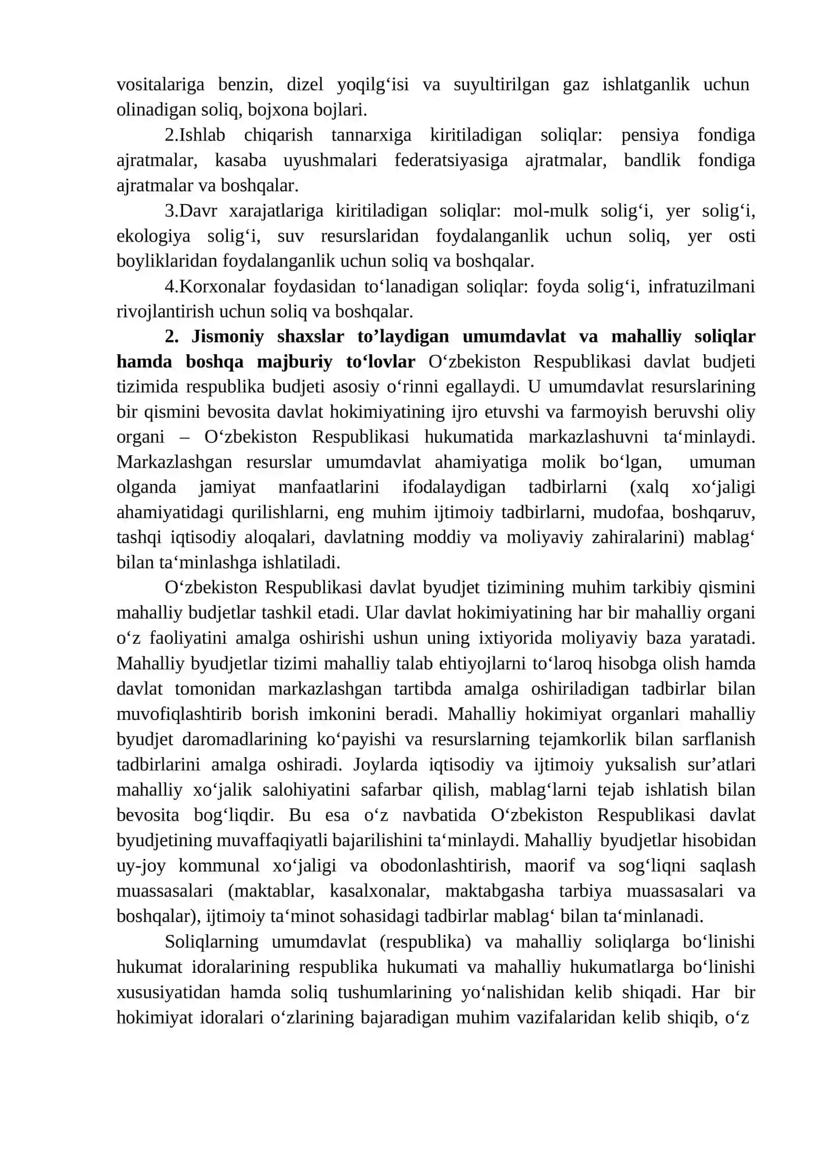 O’ZBEKISTON RESPUBLIKASIDA JISMONIY SHAXSLARDAN OLINADIGAN SOLIQLAR VA ULARNING AHAMIYATI 3