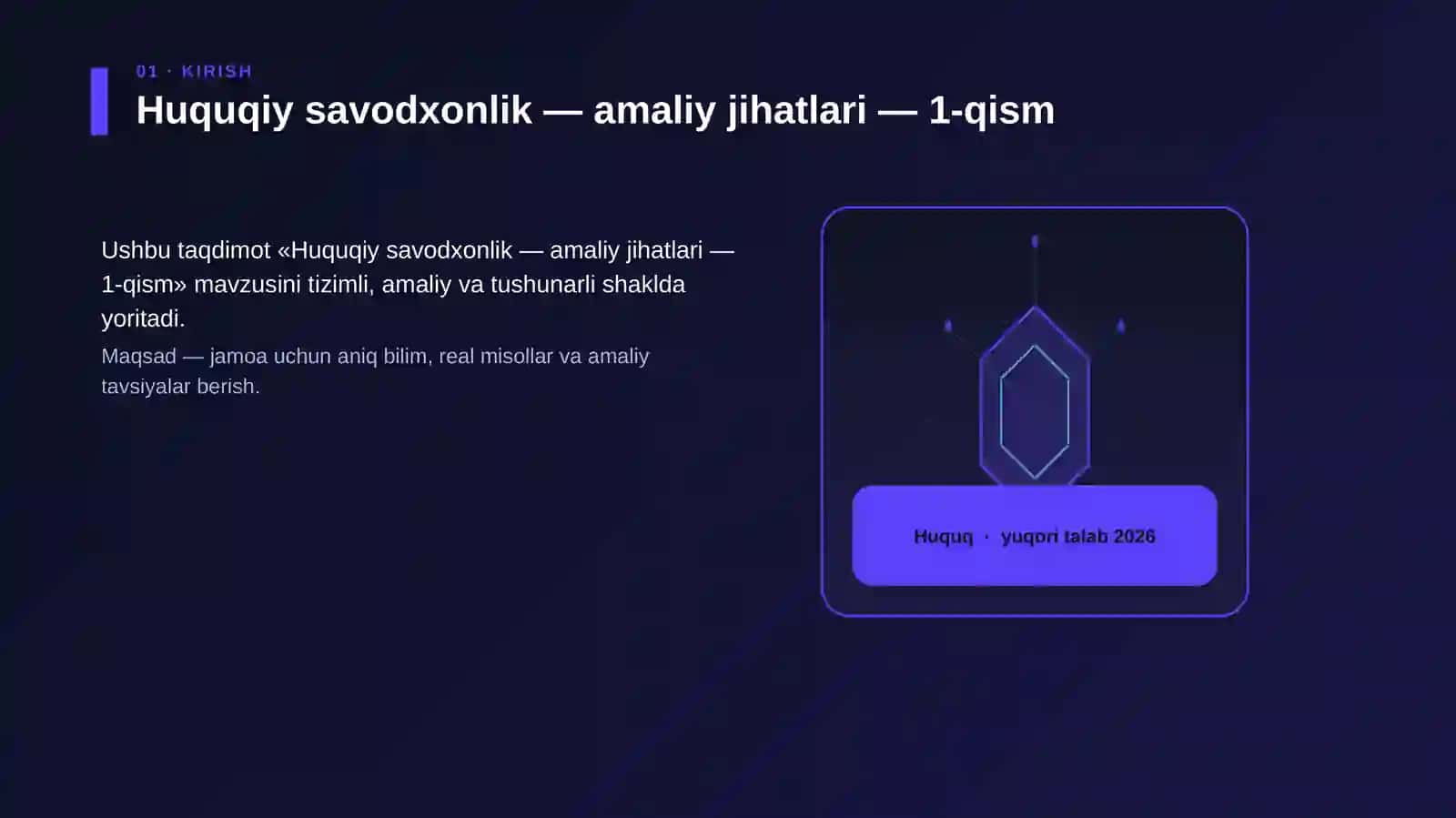 Huquqiy savodxonlik — amaliy jihatlari — 1-qism 3
