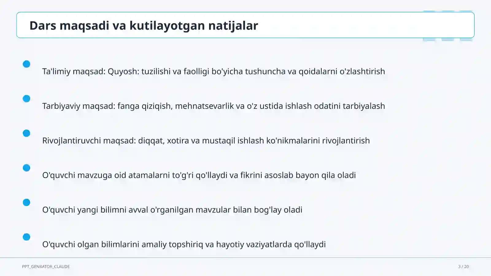 Quyosh: tuzilishi va faolligi (11-sinf) 3