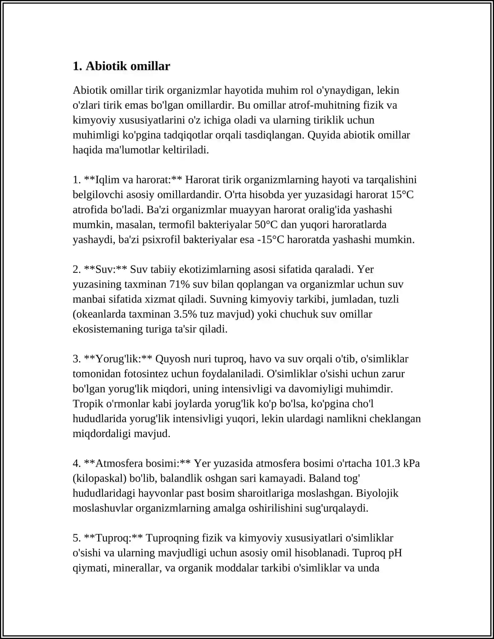 EKOLOGIK OMILLARNING ORGANIZMLARGA TA'SIR KO'RSATISHIGA KO'RA KLASSIFIKATSIYASI 3