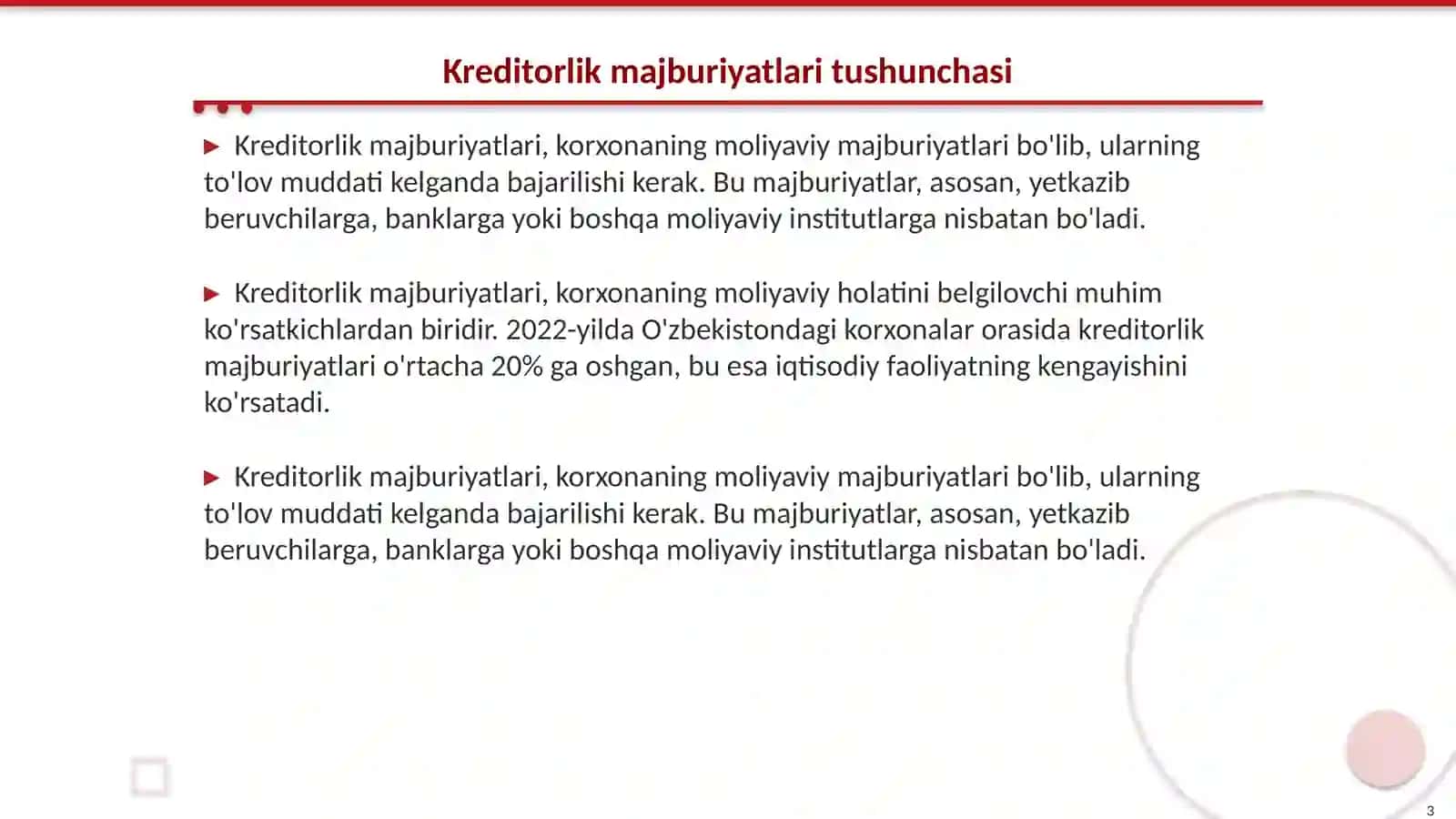 Kreditorlik majburiyatlari tahlili 3