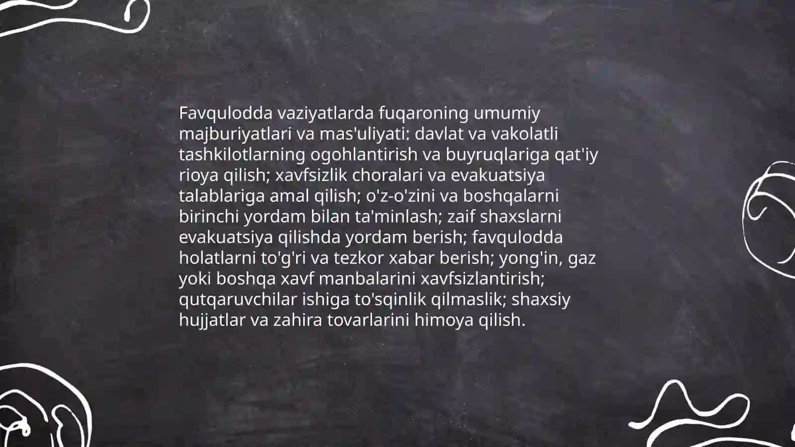 Favqulotda vaziyatlarda fuqaro muxofazasini vazifalari 3