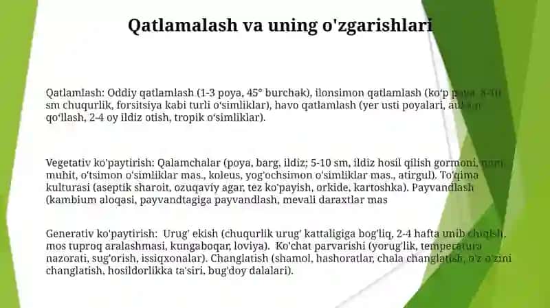 O'simliklarning vegetativ va generativ ko'payishi 3