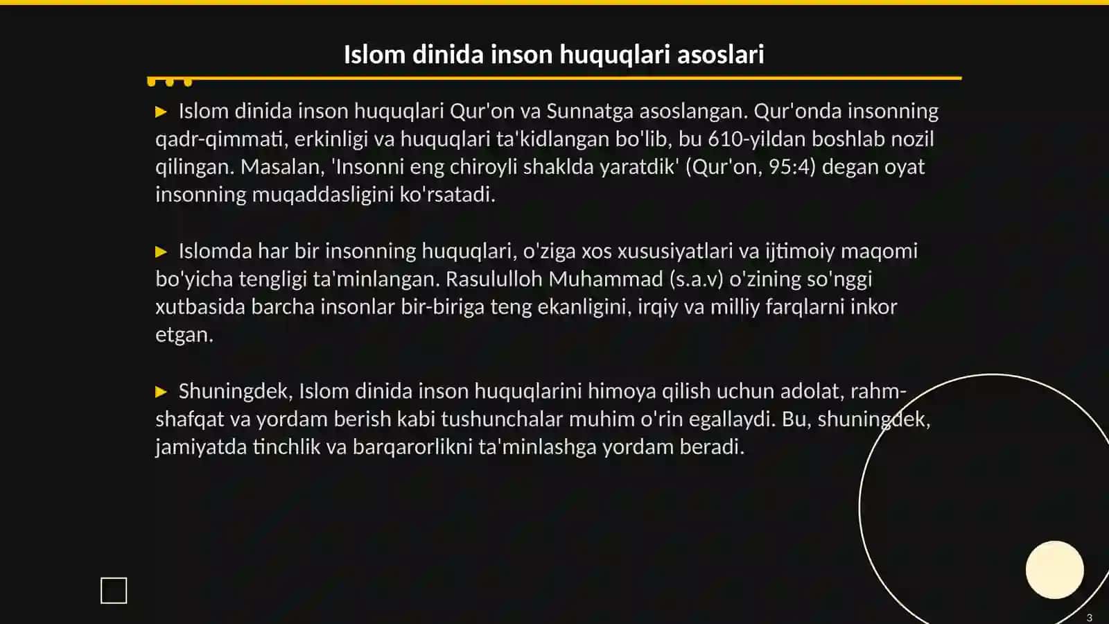 Islom dinida inson huquqlari himoyasi, ijtimoiy tenglik, adolat va tolerantlik 3