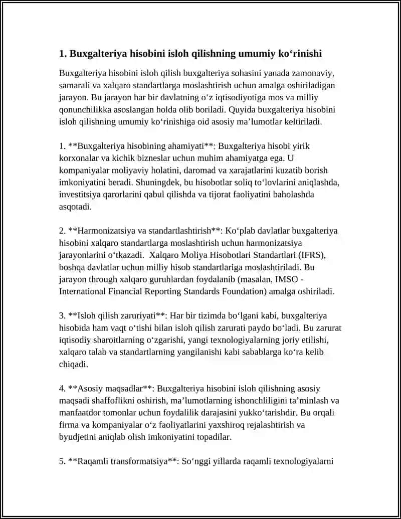 BUXGALTERIYA HISOBINI ISLOH QILISH BOSQICHLARI 3