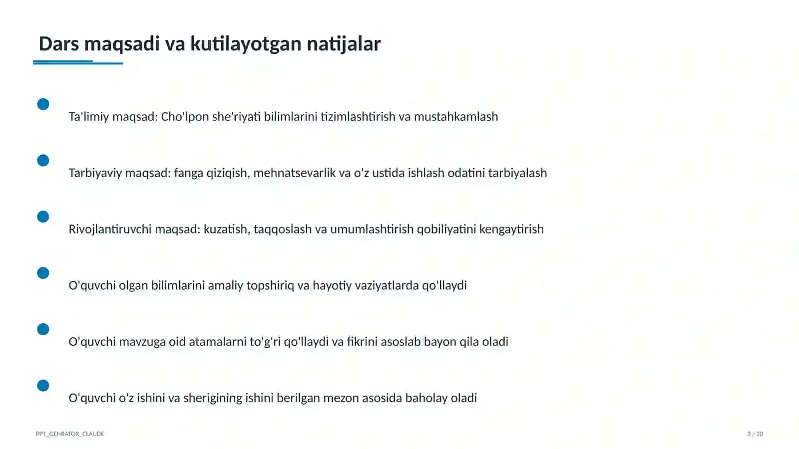 Cho'lpon she'riyati (7-sinf) 3