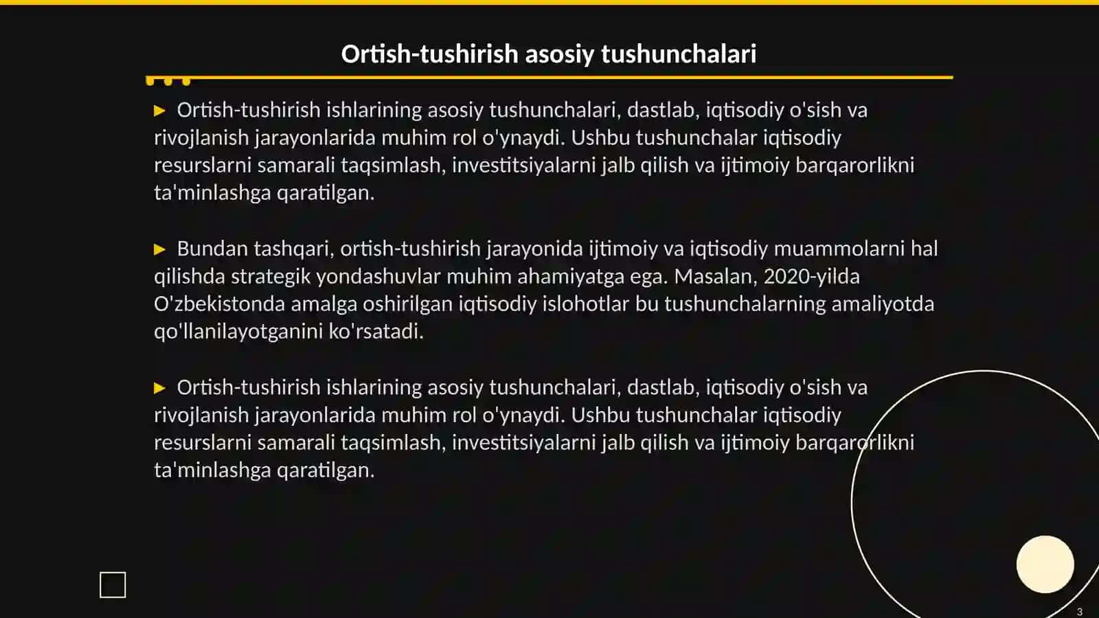 Ortish-tushirish ishlarining elementlari 3