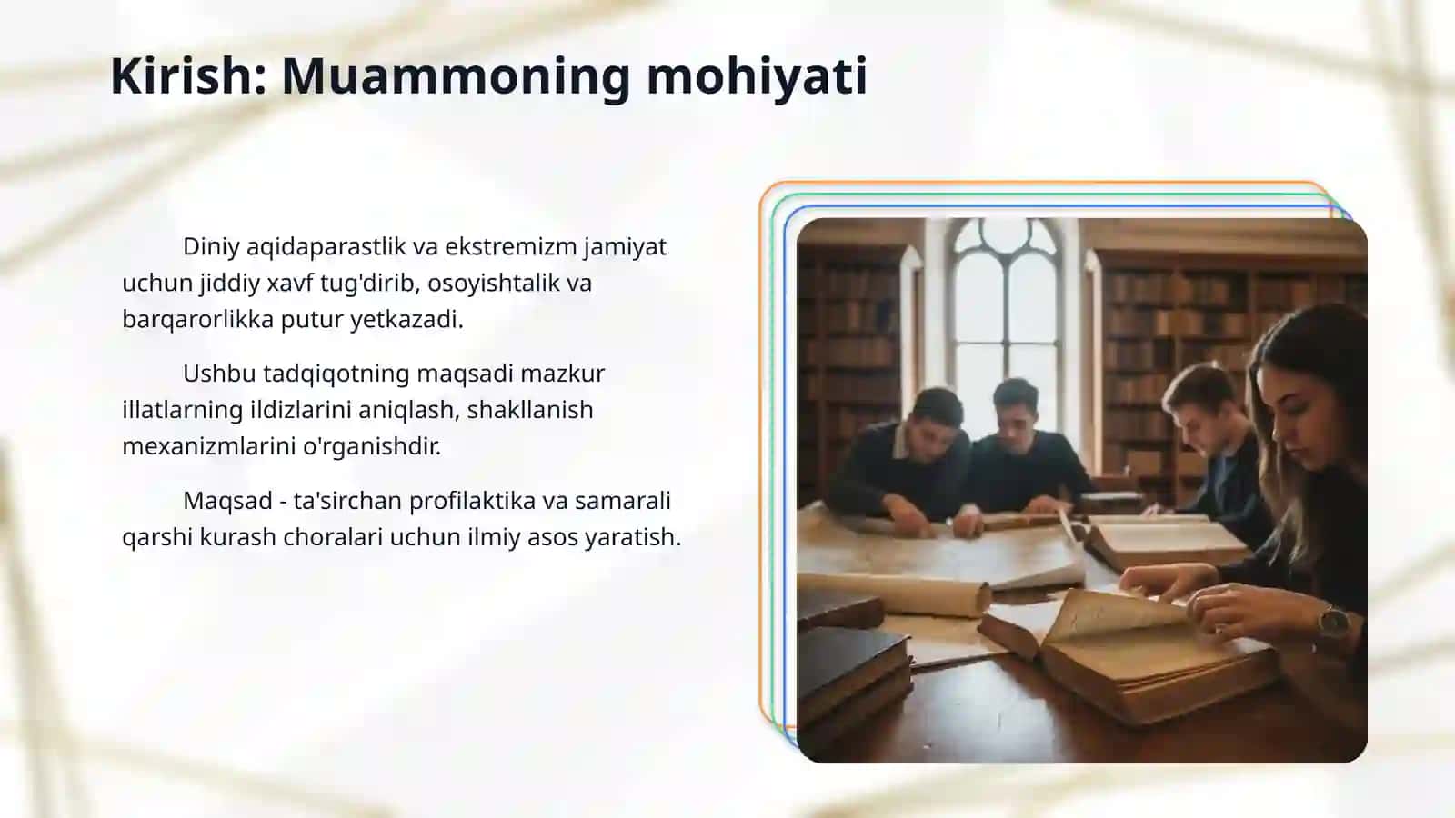 Diniy aqidaparastlik (fanatizm) va ekstremizm paydo bo‘lishining ijtimoiytarixiy zaminlari va rivojlanishi 3