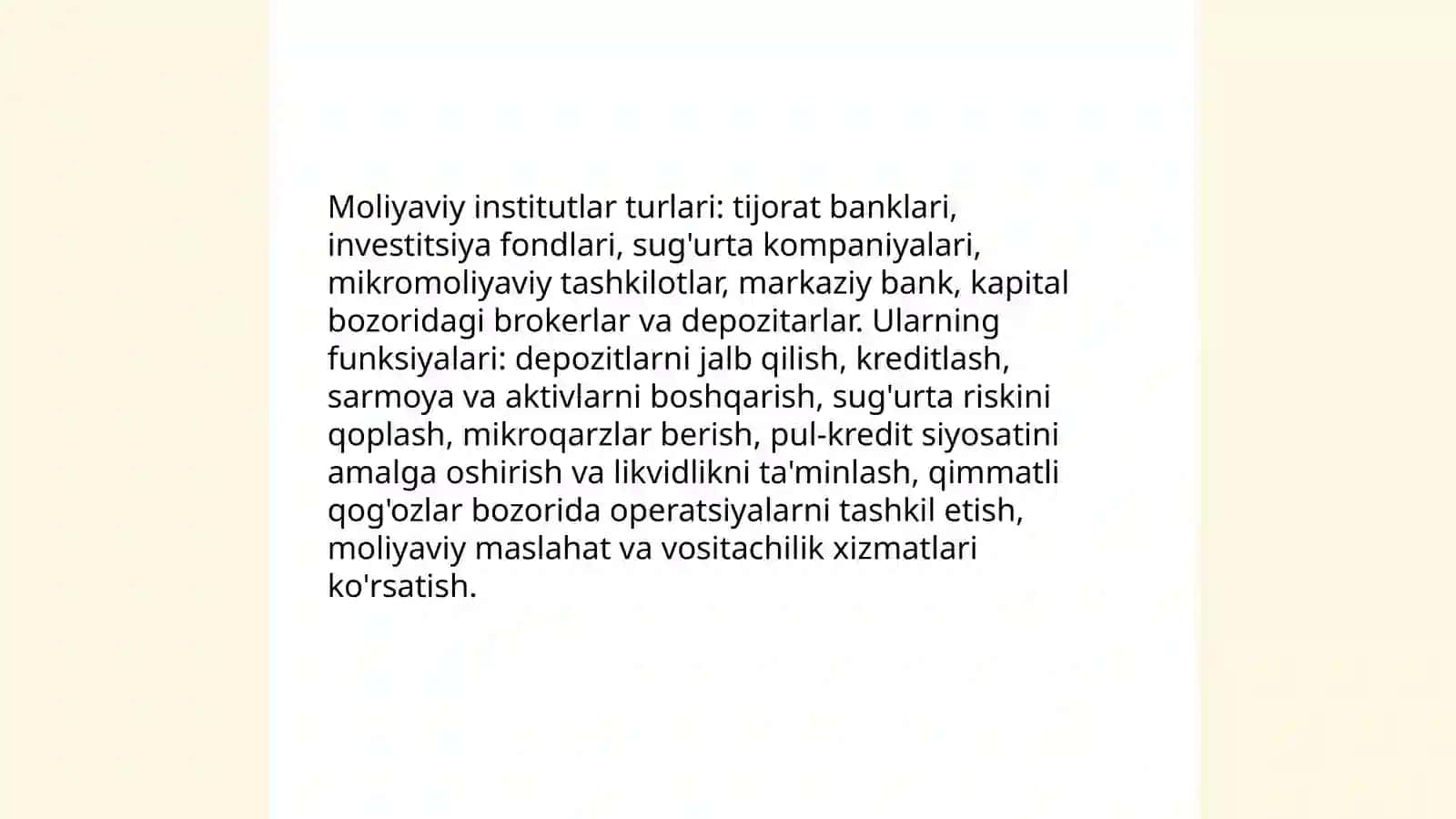 Moliyaviy institutlar va ularning faoliyati 3