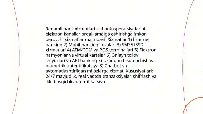 Raqamli bank xizmatlari va ularning milliy moliya tizimidagi oʻrni 3