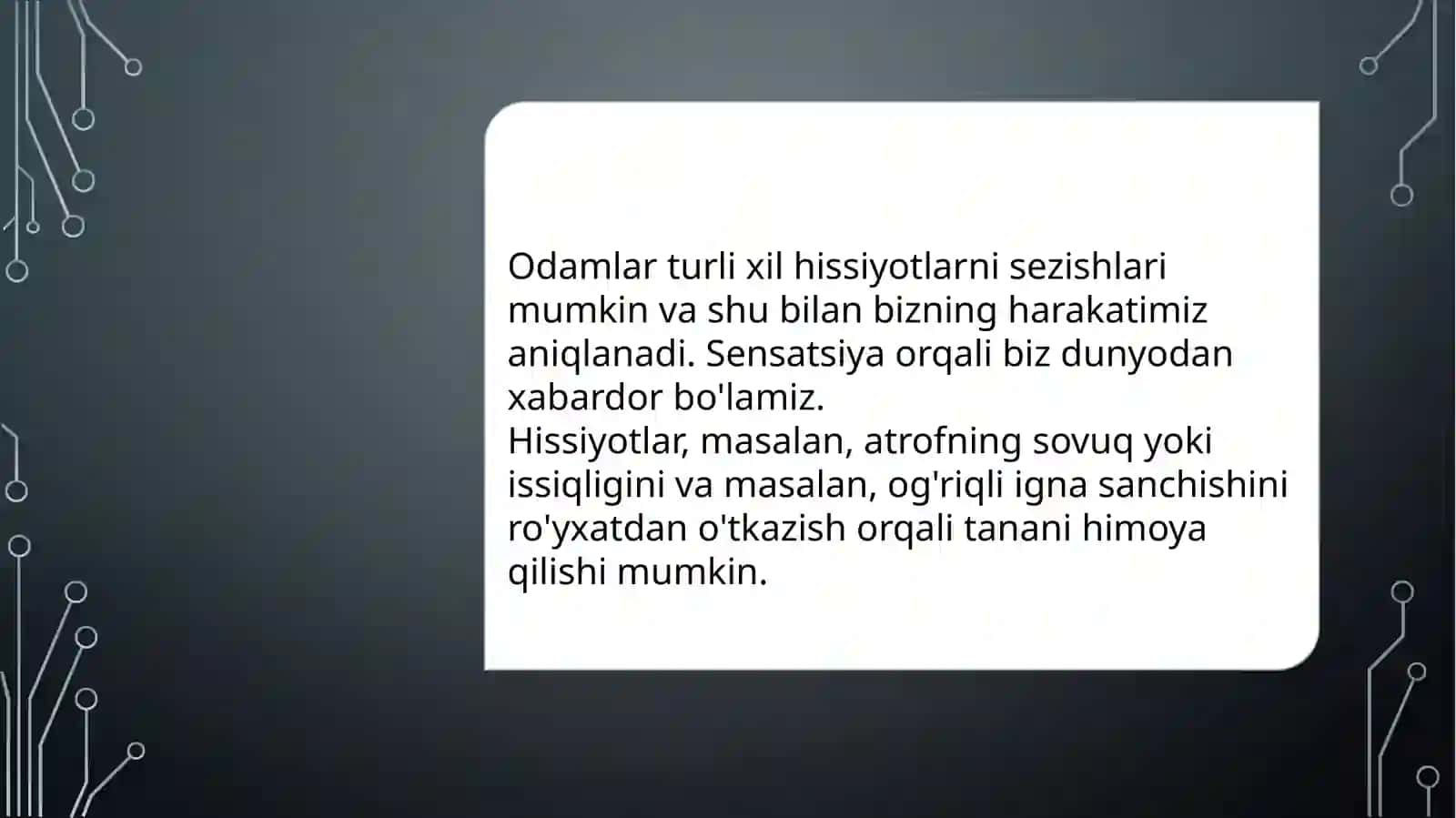 SENSOR TIZIMIDA MALUMOTNI QAYTA ISHLASH 3