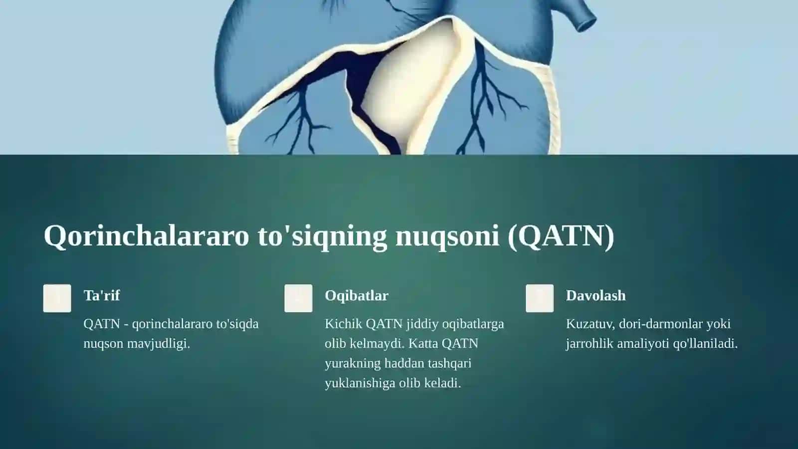 Qorinchalararo to'siqning nuqsoni (QATN) 3