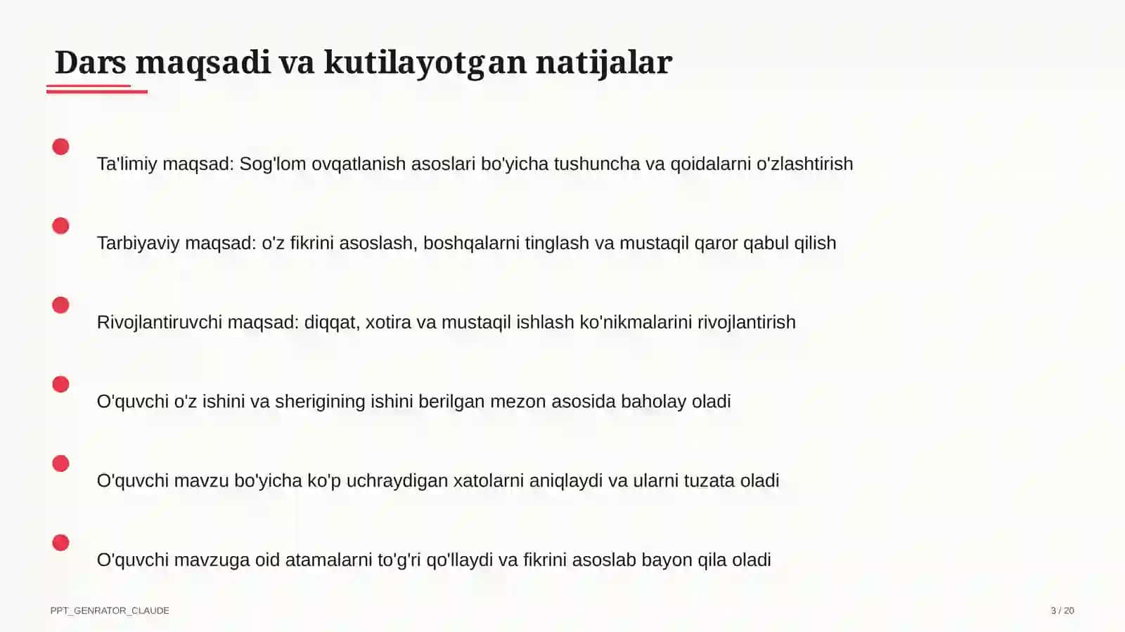 Sog'lom ovqatlanish asoslari (3-sinf) 3