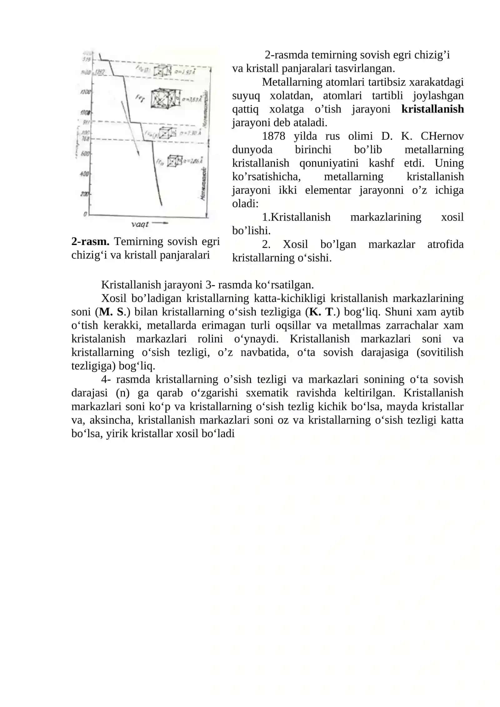 metalllar, kristallanish 3