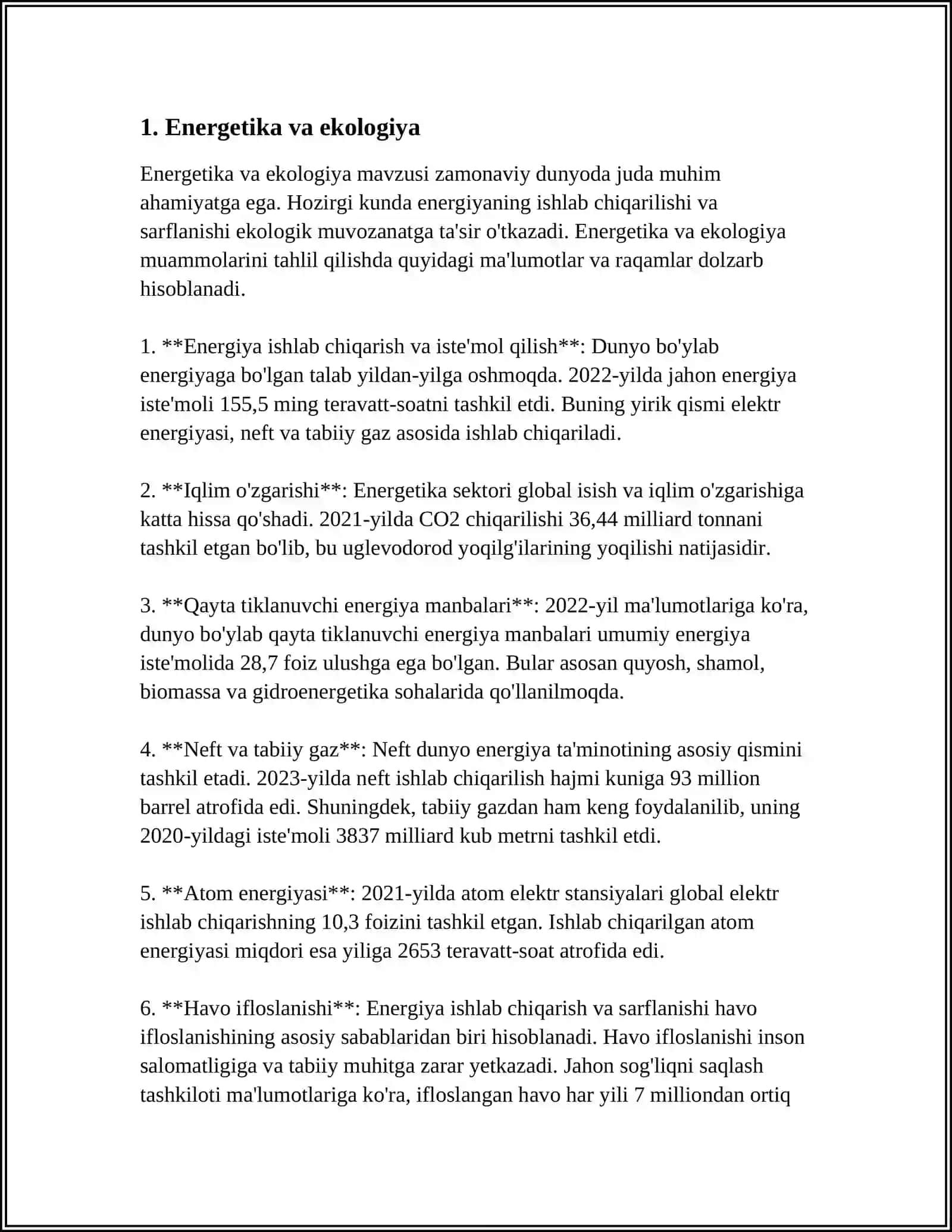 ENERGETIKA TARMOQLAR BO'YICHA 3