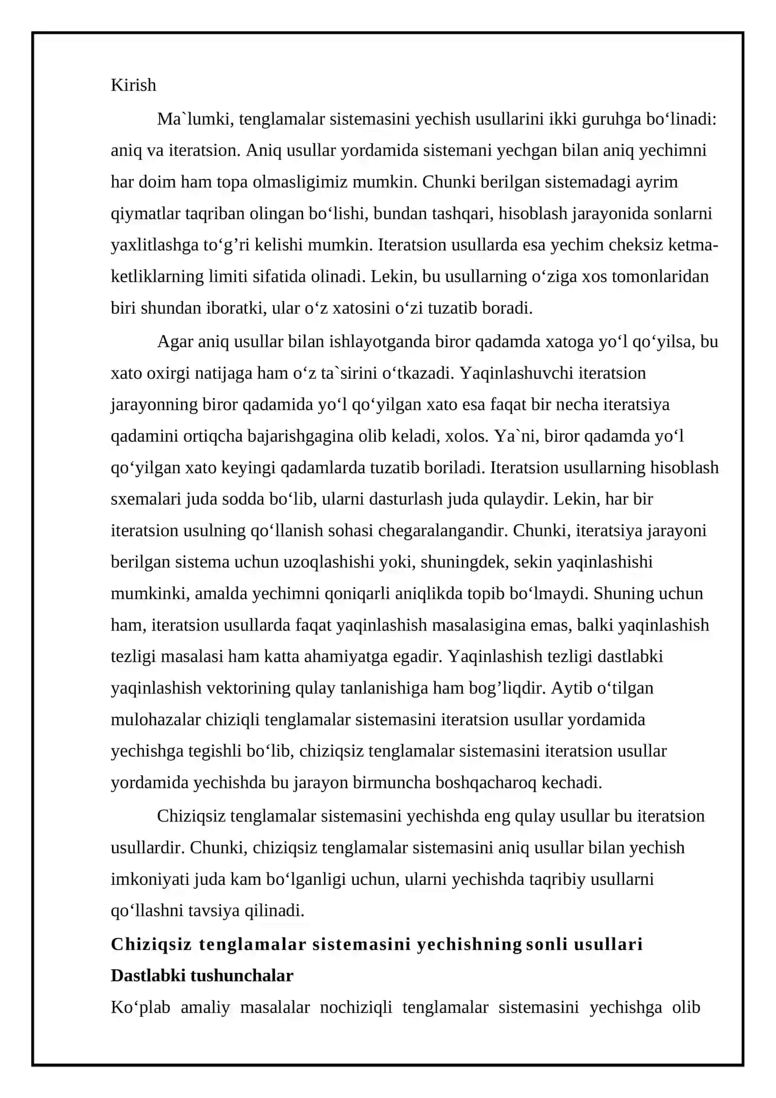 Chiziqsiz tenglamalar sistemasini yechish usullari. Nyuton usullari 3