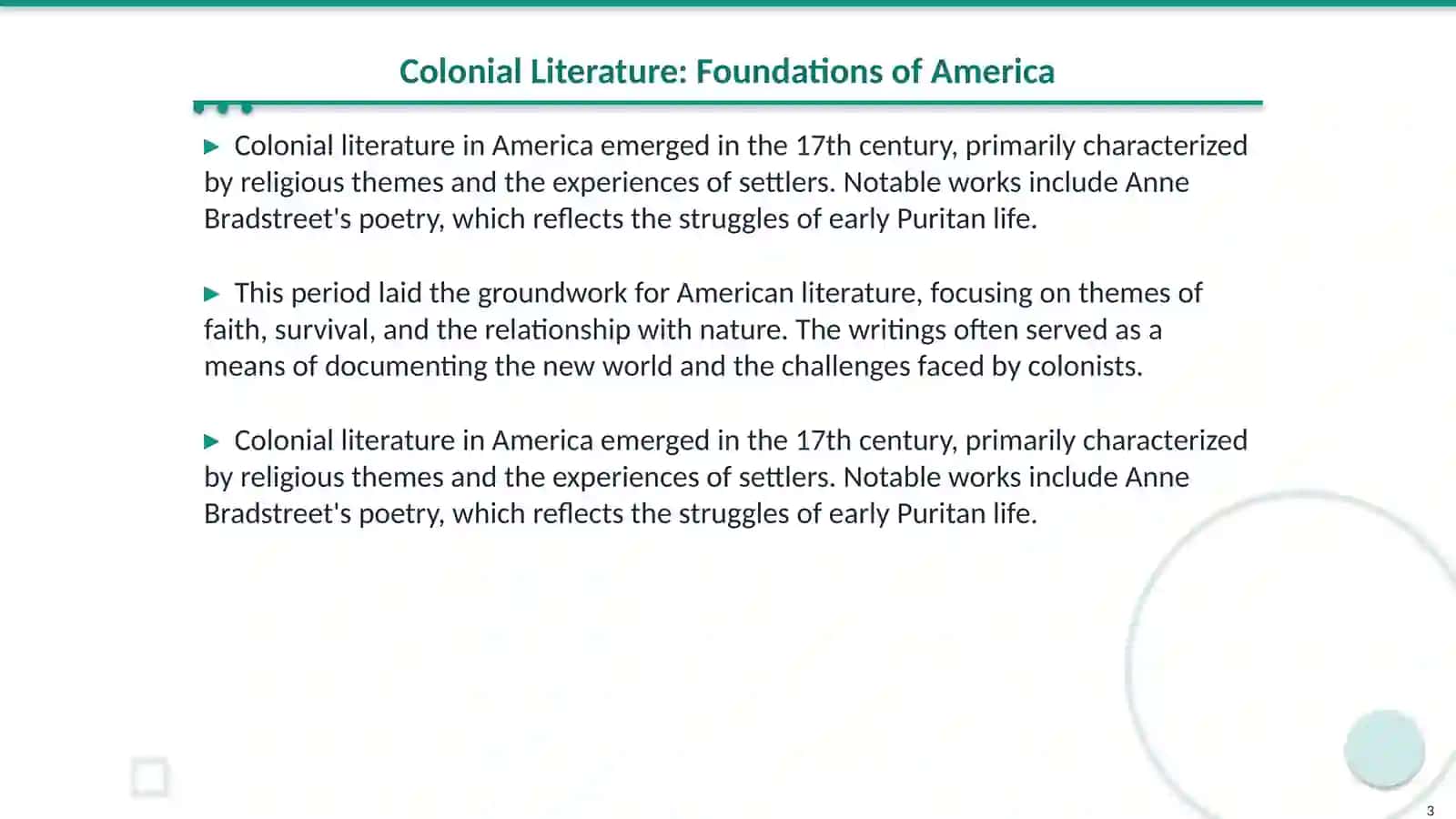 American Literary Periods Presentation 3