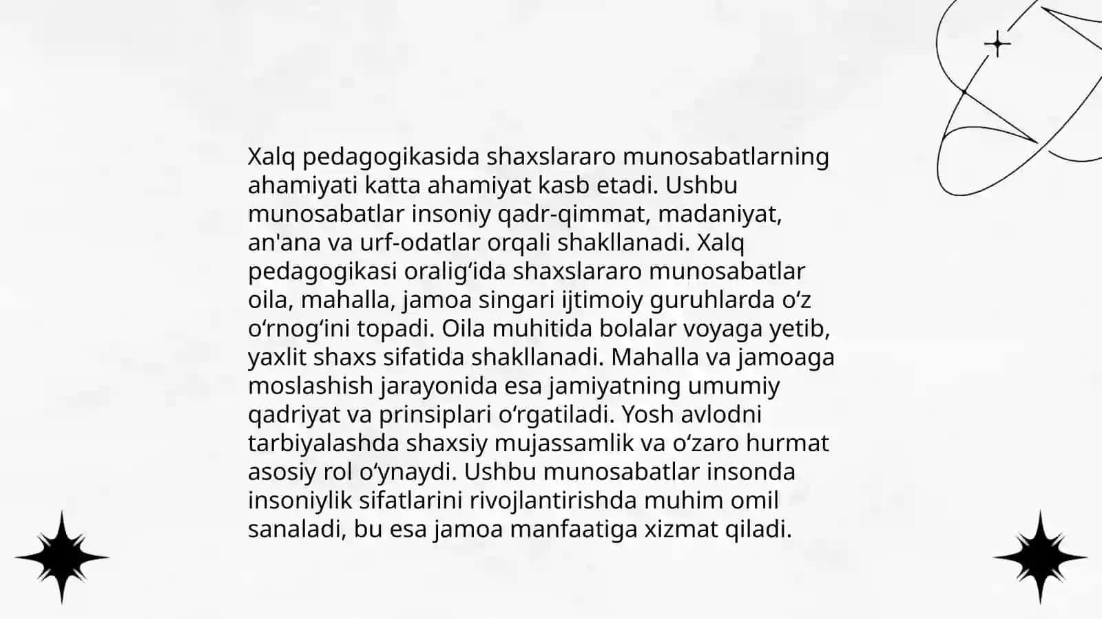 Xalq pedagogikasida shaxslararo munosabatni tahlili 3