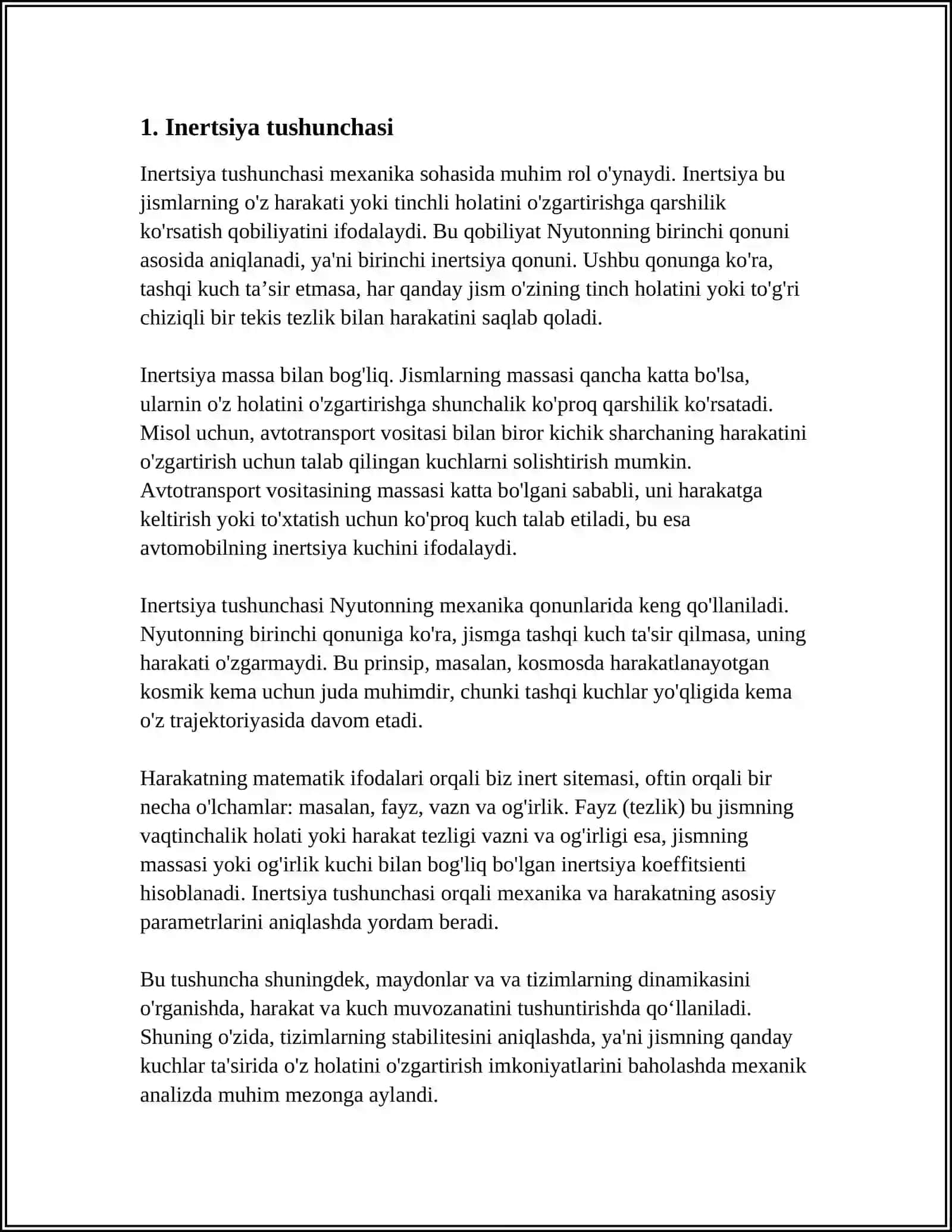INERTSIYAL SANOQ TIZIMIDAGI INERTSIYA KUCHLARI 3