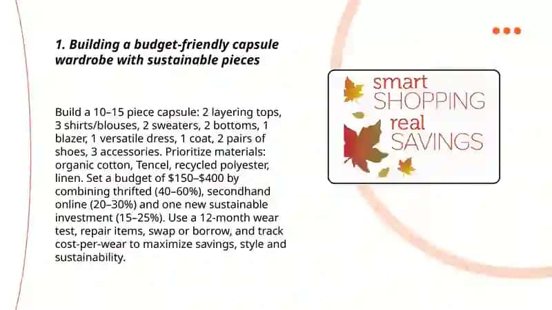Smart shopping: Savings,Style and Sustainability 3