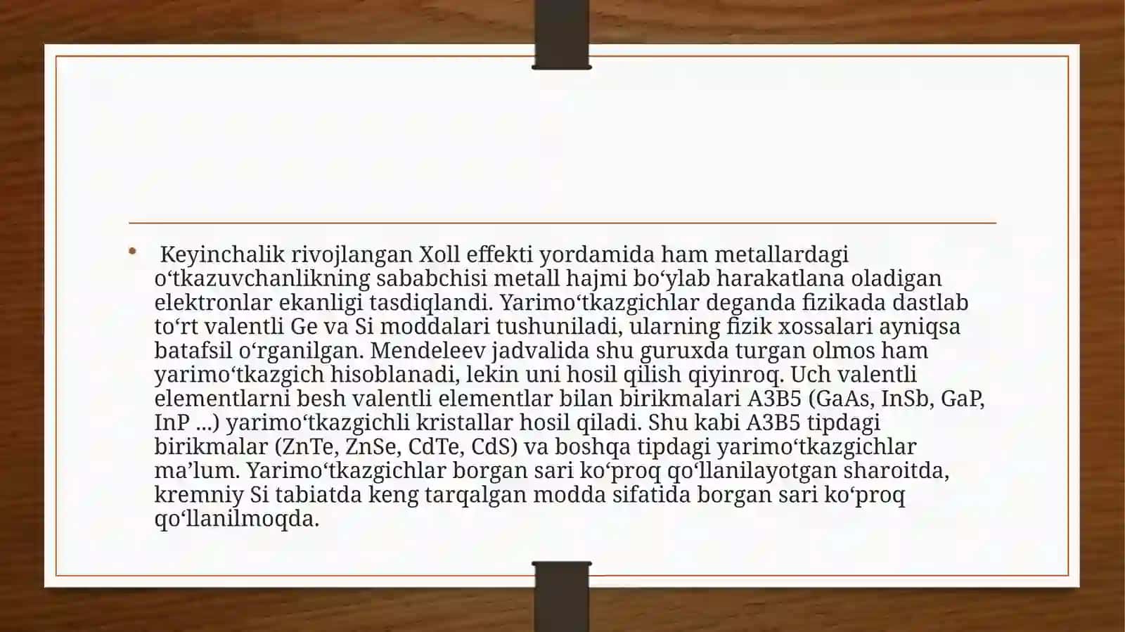 MATERYALLARDA O’TKAZUVCHI ERITMALARDA VA GAZLARDA ELEKTR TOKI 3