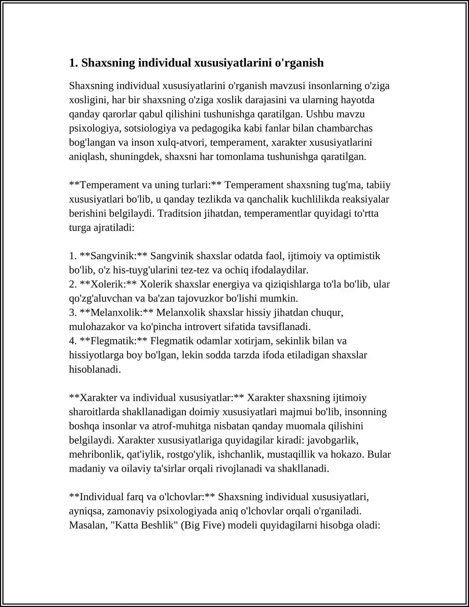 INSON PSIXODIAGNOSTIKASI XARAKTERISTIKASINI ANIQLASH 3
