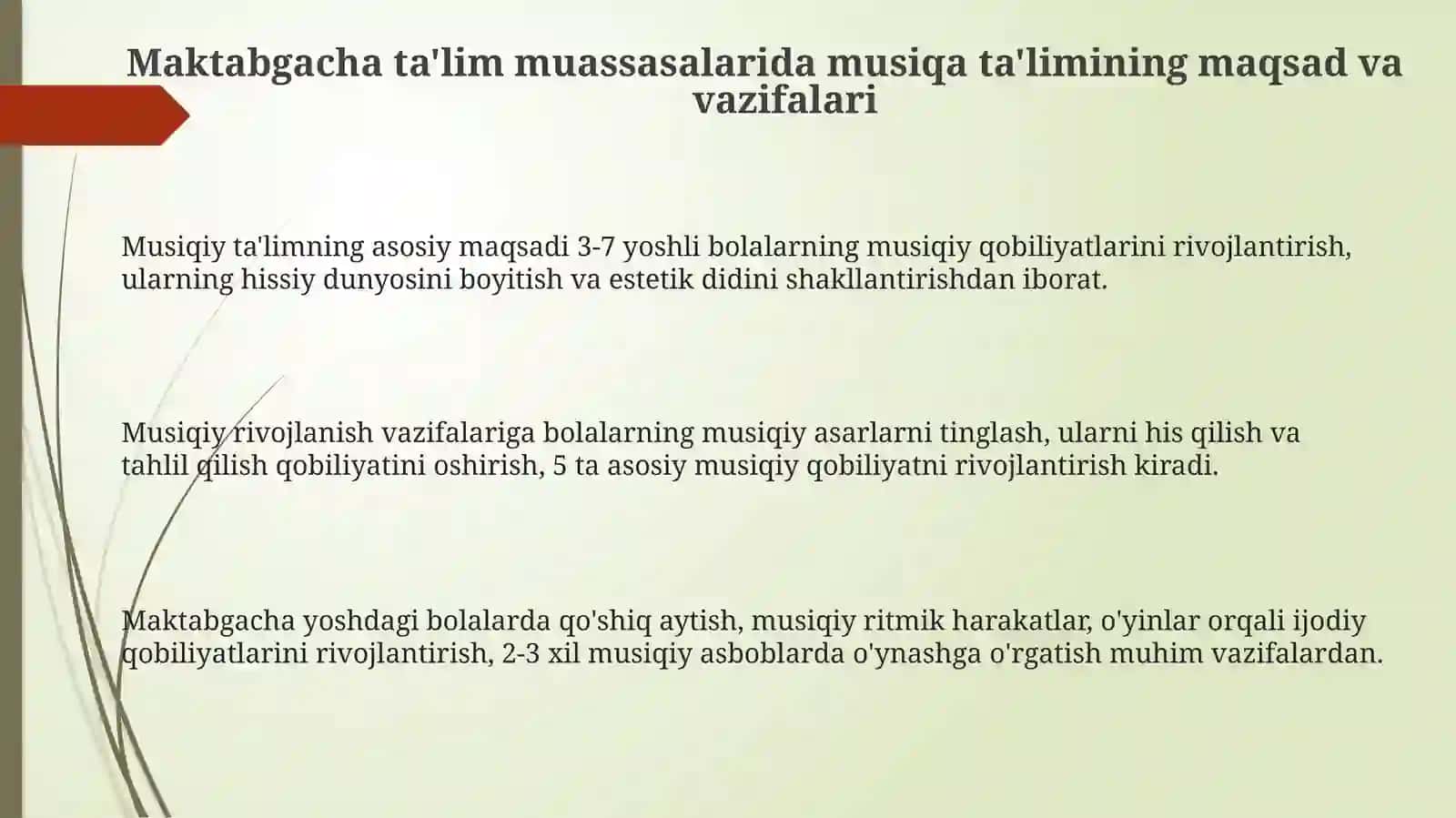 Maktabgacha ta'limda musiqiy ta'limning maqsad va vazifalari 3