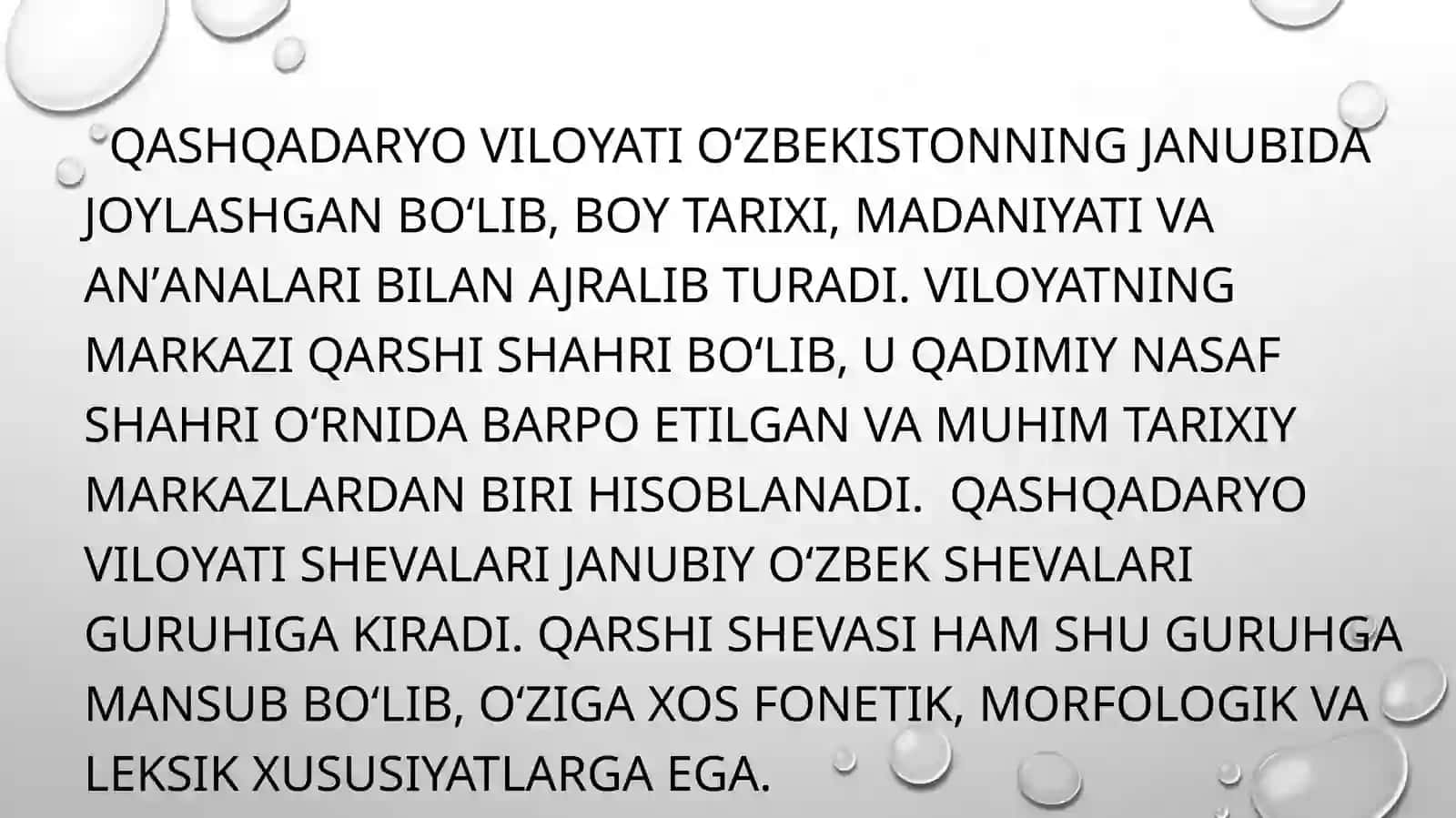 Qashqadaryo viloyati Qarshi shahri shevasining leksik, morfologik va fonetik xususiyatlari tahlili 3