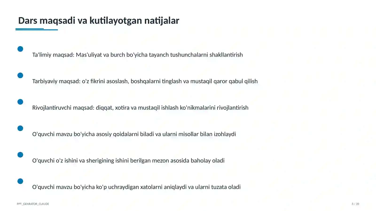 Mas'uliyat va burch (6-sinf) 3